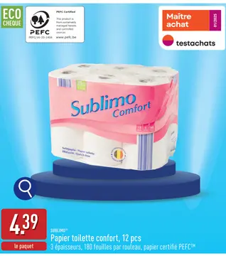 Offre: Papier toilette confort