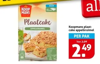 Aanbieding: Koopmans plaatcake appelkruimel
