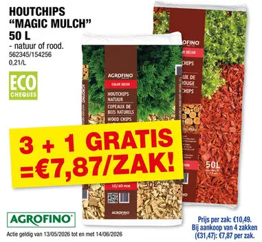 Promotie: Agrofino Color Decor houtchips 10-40 mm 50l natuur