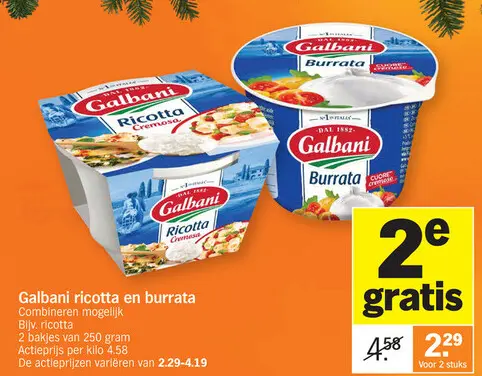 Promotie: Galbani ricotta en burrata