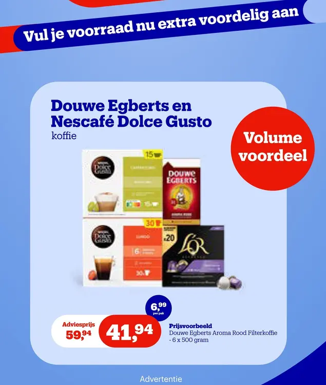 Promotie: Douwe Egberts en Nescafé Dolce Gusto koffie