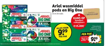 Aanbieding: Ariel wasmiddel pods en Big One