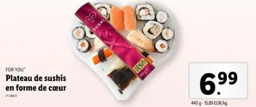 Offre: Plateau de sushis en forme de cœur