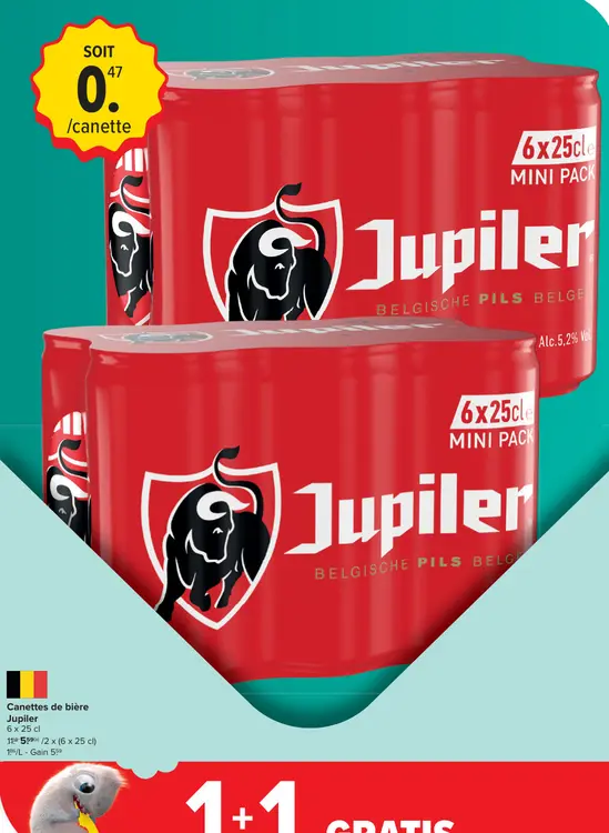 Offre: Canettes de bière Jupiler