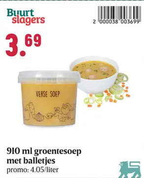 Aanbieding: groentesoep met balletjes