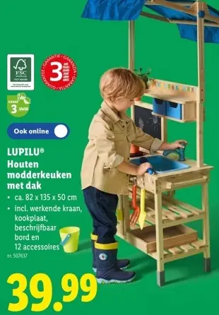 Promotie: Houten modderkeuken met dak