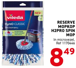 Promotie: Reserve mopkop H2Pro Spin Mop