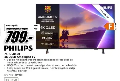 Promotie: 75PUS8500 4K QLED Ambilight TV