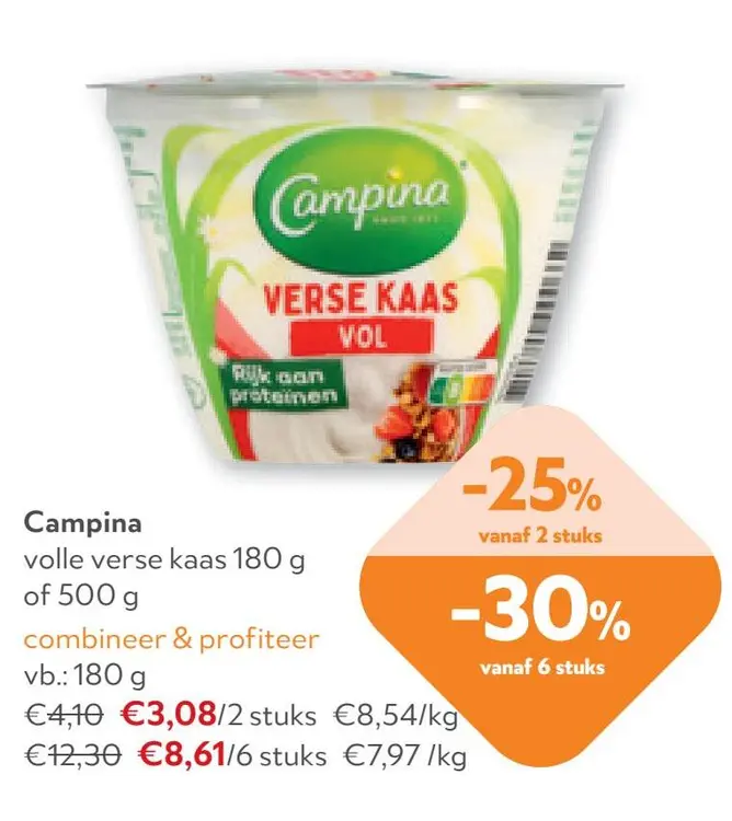 Aanbieding: Campina volle verse kaas