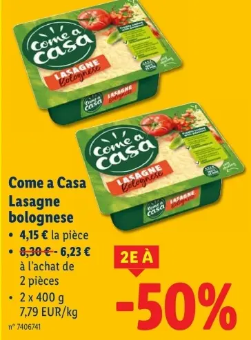 Offre: Lasagne bolognese
