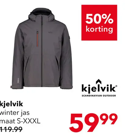 Aanbieding: Kjevik waterafstotende heren outdoor jas grijs