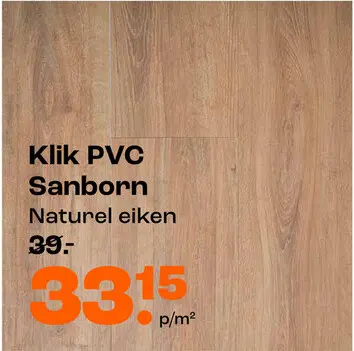 Aanbieding: Klik PVC Sanborn Naturel eiken