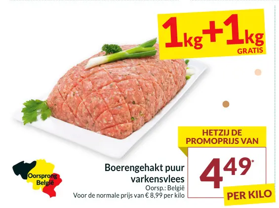 Promotie: Boerengehakt puur varkensvlees