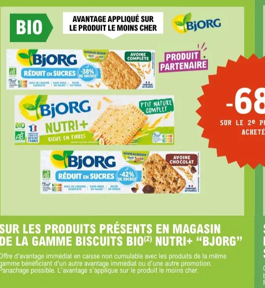 Offre: Gamme biscuits bio nutri+ Bjorg