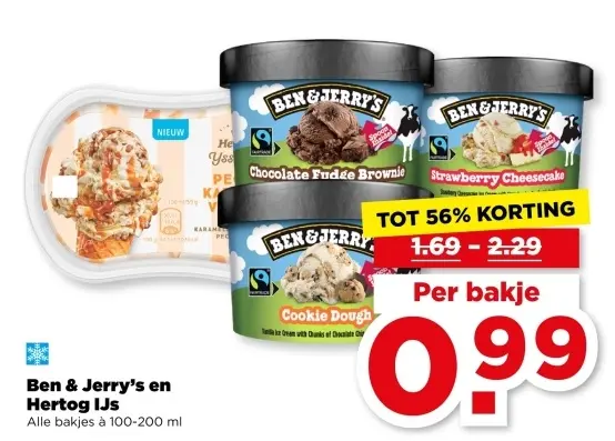Aanbieding: Ben & Jerry's en Hertog IJs