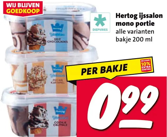 Aanbieding: Hertog Ijssalon mono portie
