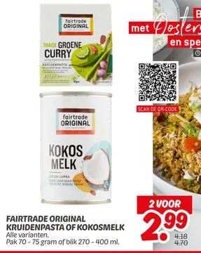 Aanbieding: FAIRTRADE ORIGINAL KRUIDENPASTA OF KOKOSMELK