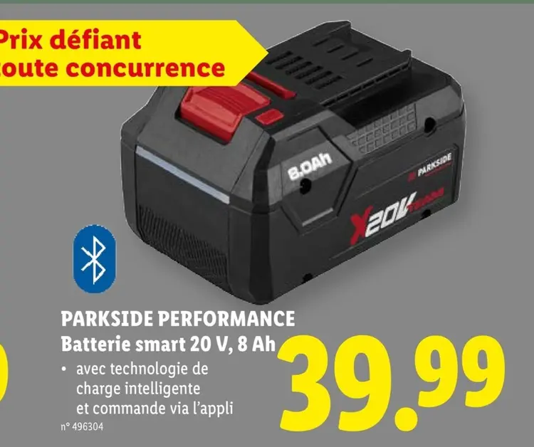 Offre: Batterie smart 20 V, 8 Ah