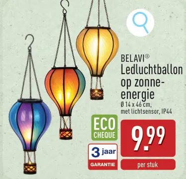 Promotie: Montgolfière LED à énergie solaire