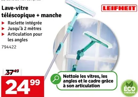 Offre: Lave-vitre télescopique + manche