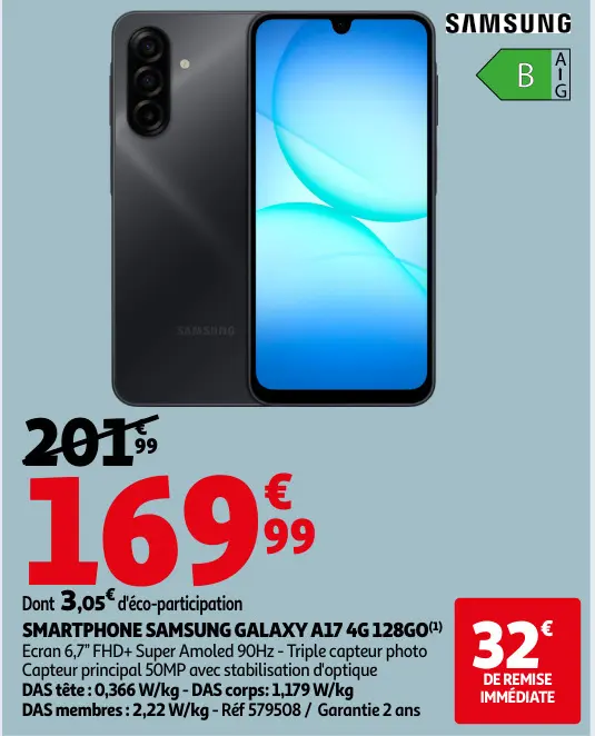 Promotie: Smartphone SAMSUNG galaxy a17 4g 128go