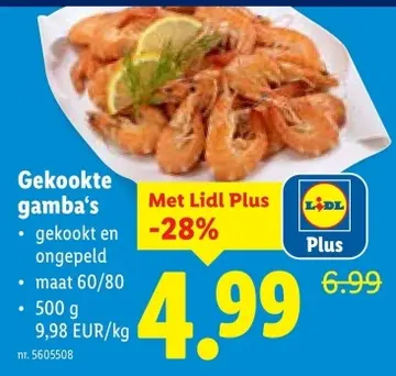 Aanbieding: Gekookte gamba's
