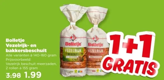 Aanbieding: Bolletje Vezelrijk- en bakkersbeschuit