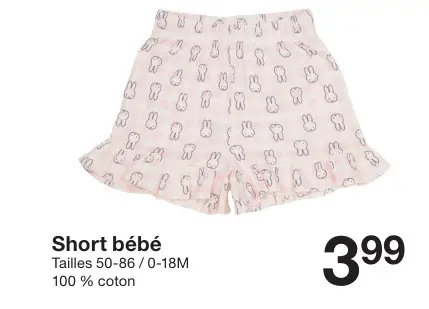 Offre: Short bébé