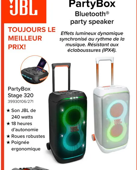 Offre: PartyBox Stage 320 Bluetooth® party speaker