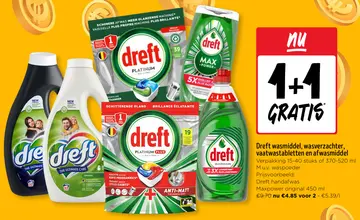 Aanbieding: Wasmiddel, wasverzachter, vaatwastabletten en afwasmiddel