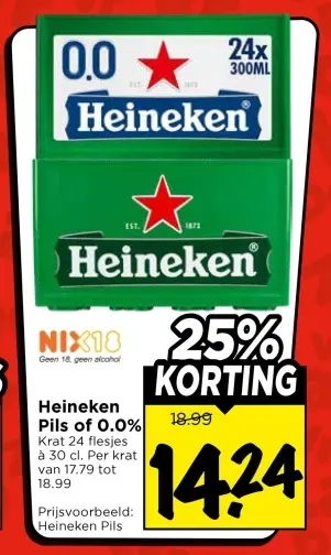 Aanbieding: Heineken Pils or 0.0%