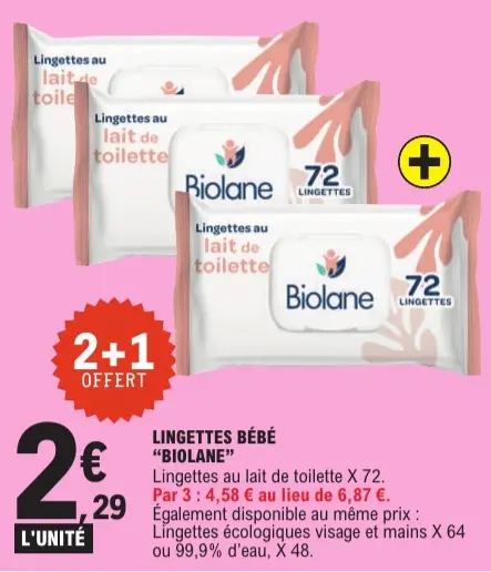 Offre: Lingettes bébé