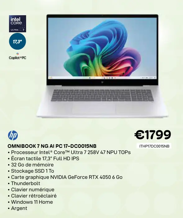 Offre: Omnibook 7 ng ai pc 17-dc0015nb