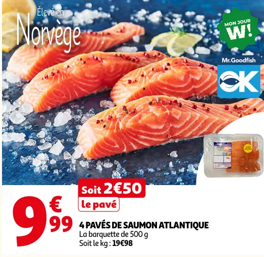 Offre: 4 pavés de saumon atlantique