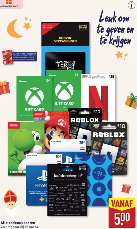 Aanbieding: Cadeaukaarten