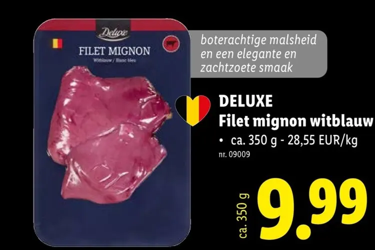 Promotie: Deluxe Filet mignon witblauw