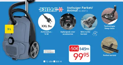 Promotie: Stofzuiger Parket/Animal SLS 8031 S