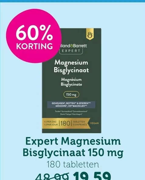 Promotie: Holland & Barrett Magnesium Bisglycinaat 150 mg