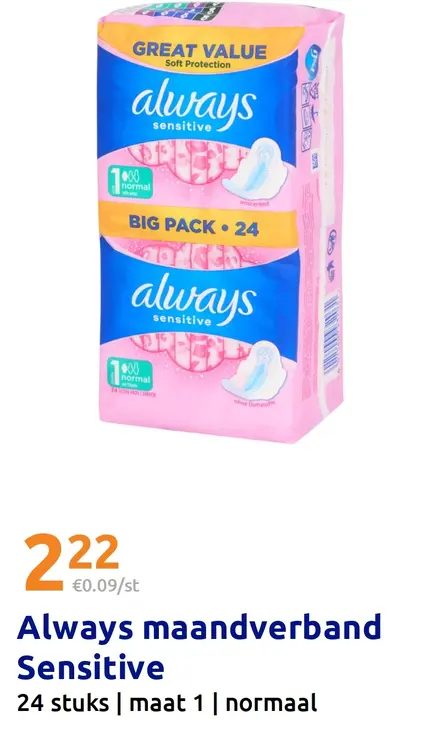 Promotie: Always maandverband Sensitive
