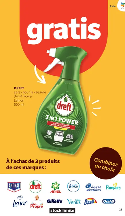 Offre: Dreft spray pour la vaisselle 3-in-1 Power Lemon