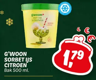 Aanbieding: Sorbet ijs citroen