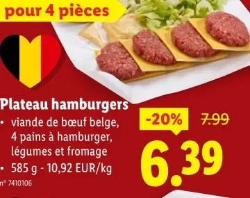 Offre: Plateau hamburgers