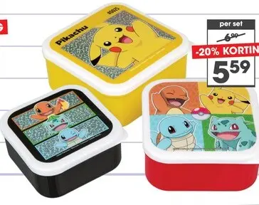 Aanbieding: Snackbox Pokemon set van 3