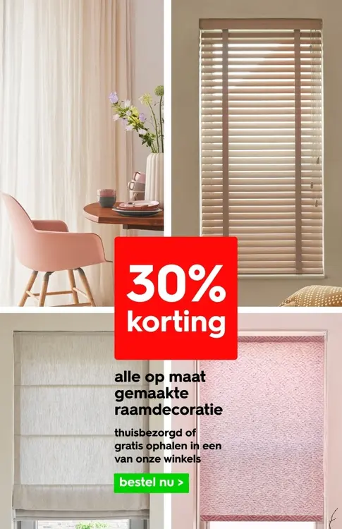 Promotie: alle op maat gemaakte raamdecoratie