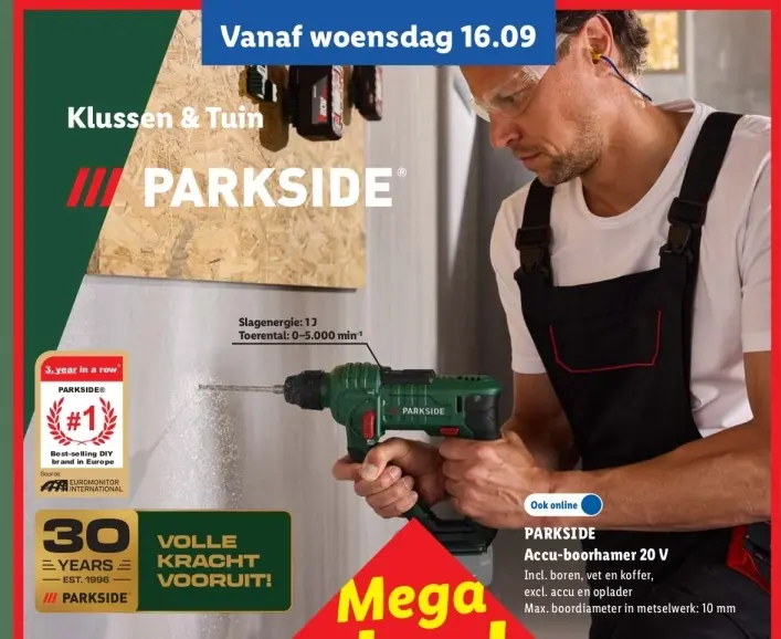 Aanbieding: Accu-boorhamer 20 V