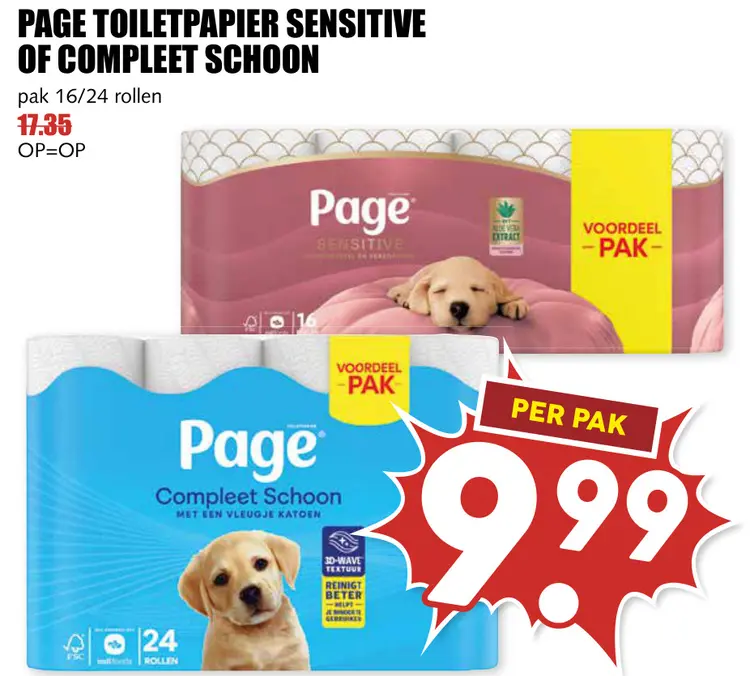 Aanbieding: Toiletpapier sensitive of compleet schoon