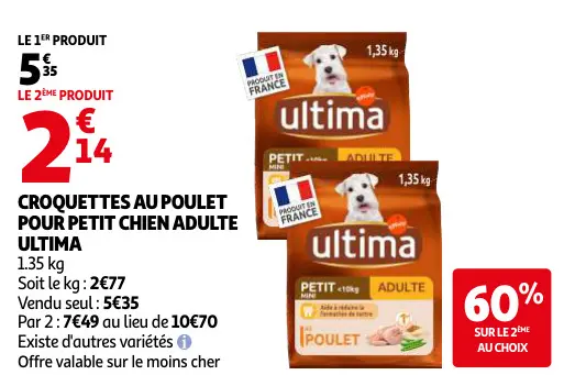Promotie: Croquettes au poulet pour petit chien adulte