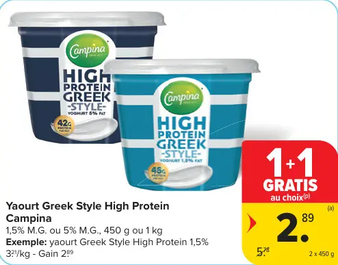Offre: Yaourt Greek Style High Protein