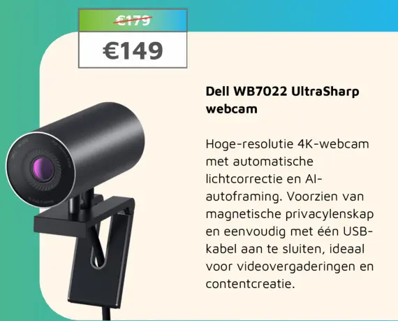 Aanbieding: Dell WB7022 UltraSharp webcam