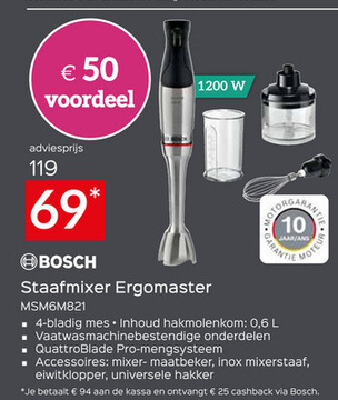 Aanbieding: Staafmixer Ergomaster MSM6M821